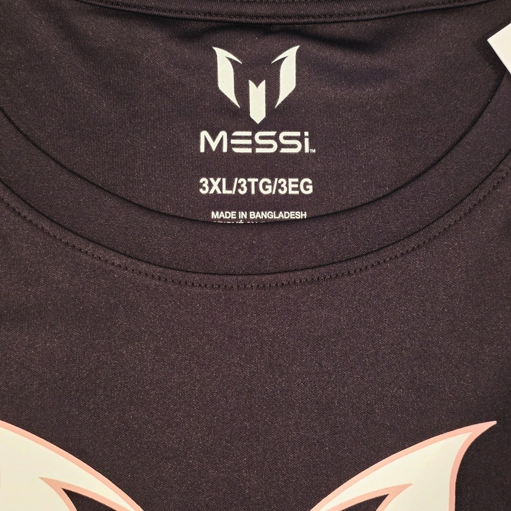 Messi Logo Tee MMN0076USW Men 3XL Black Stretch Limo Soccer Graphic T-Shirt NWT - Picture 7 of 10